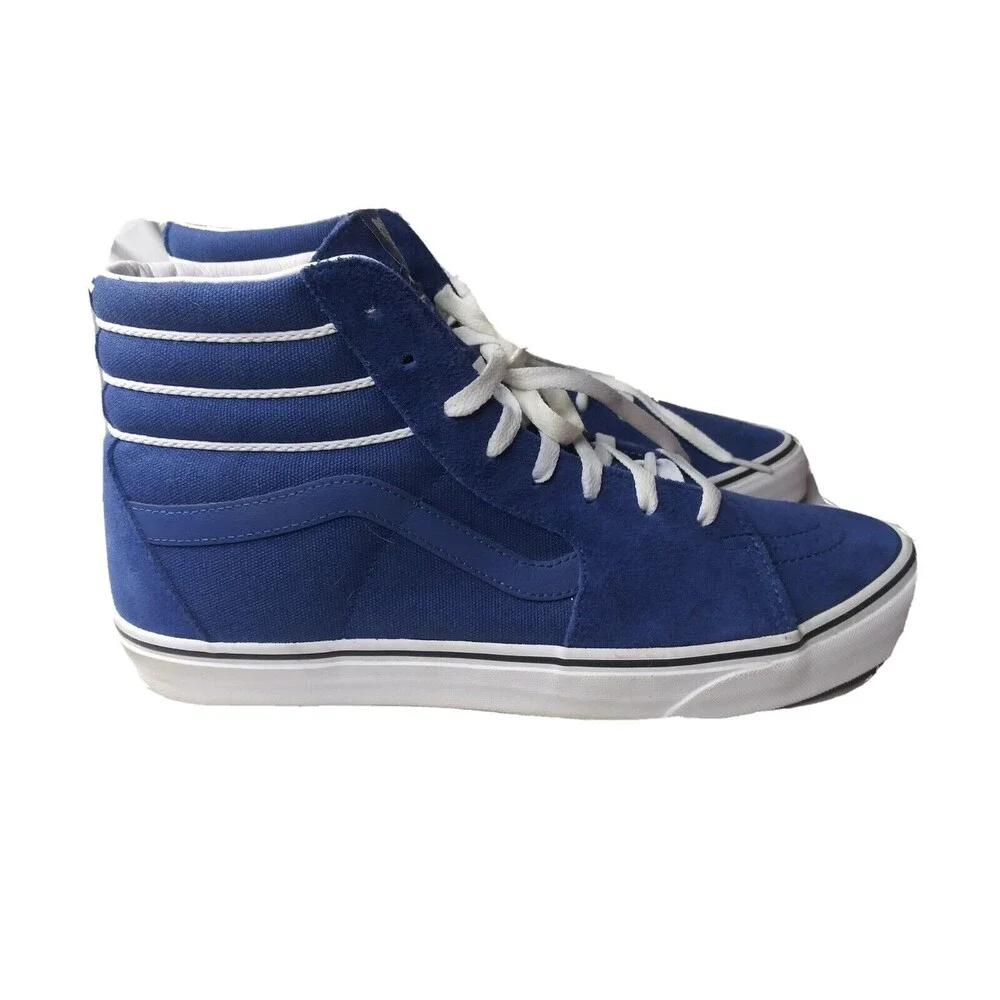 Vans Sk8-Hi Sneakers Men's Size 12 Shoes Old Skool Era Blue White Stripe